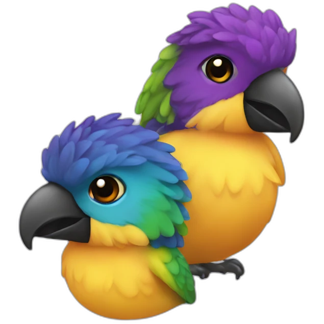 3 colorful fledglings emoji