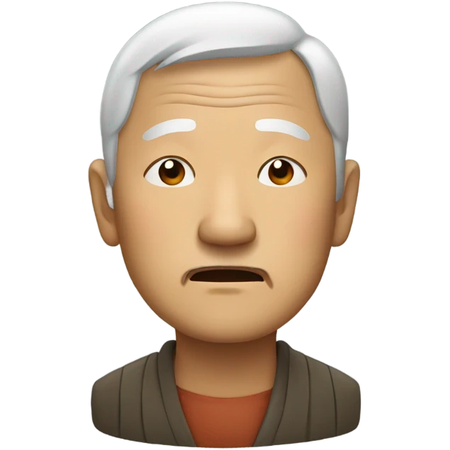 Old Asian man with eyes barely open emoji