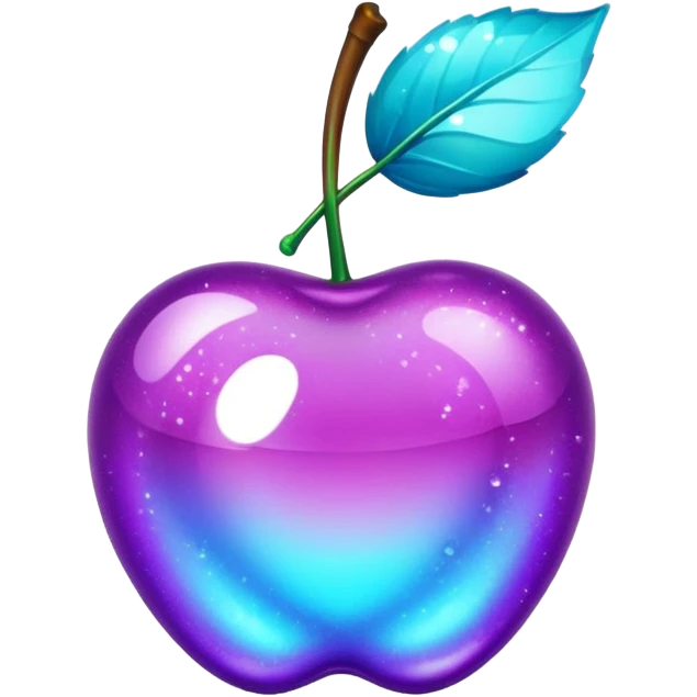 glitter purple and cian cherry emoji