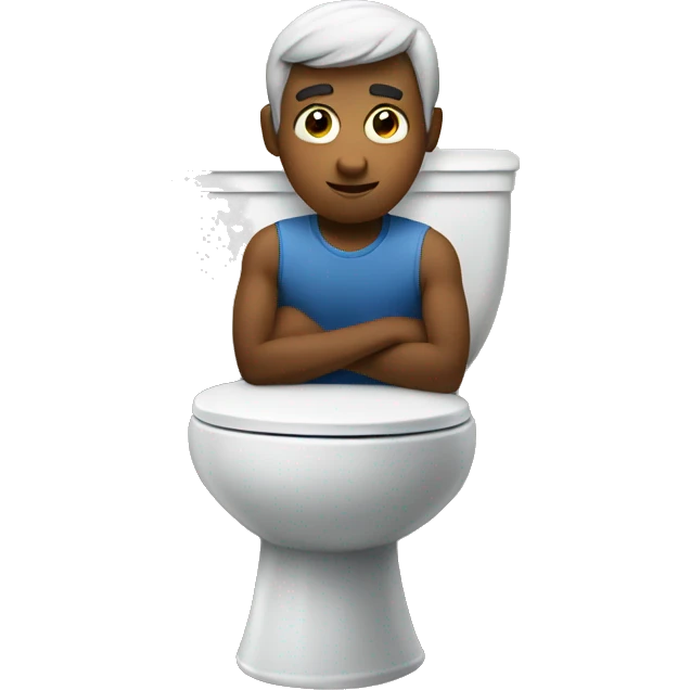 On commode watching tv emoji