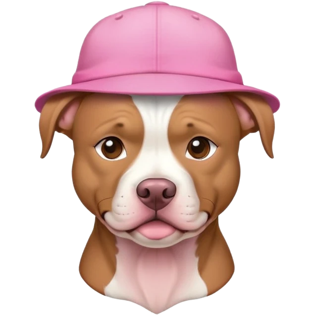 A pit bull with pink hat emoji