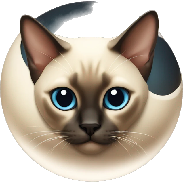 Siamese cat curled into a ball emoji