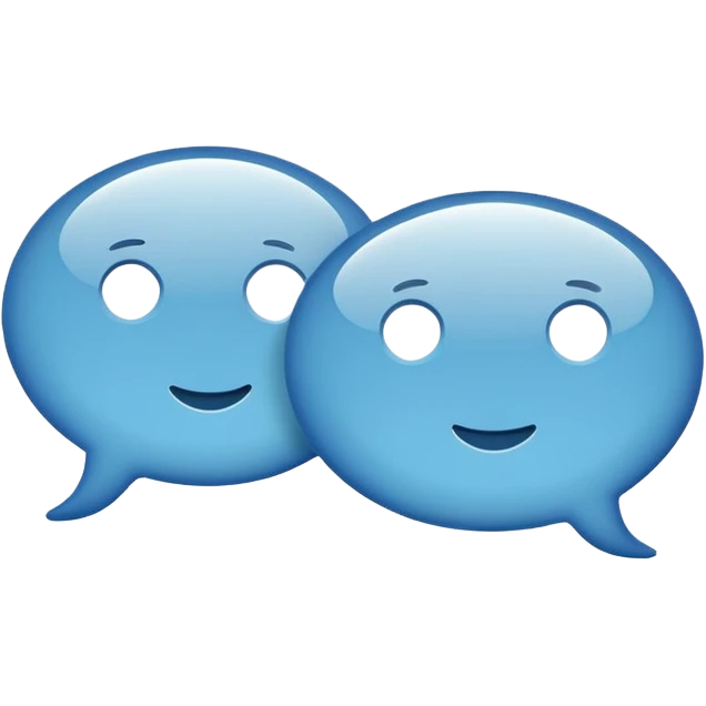 Minimal flat emoji of two speech bubbles facing each other emoji