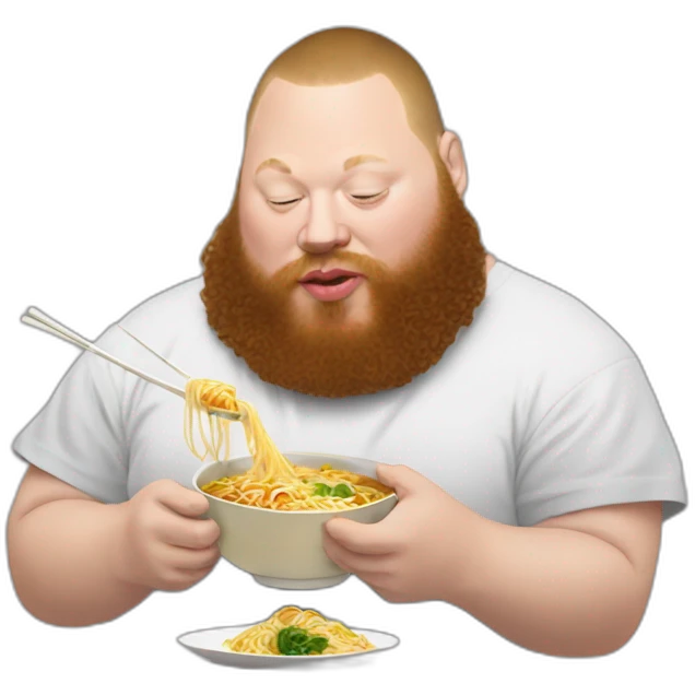 action Bronson eating ramen emoji