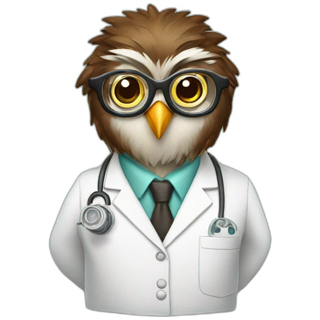 nerd scientist owl emoji