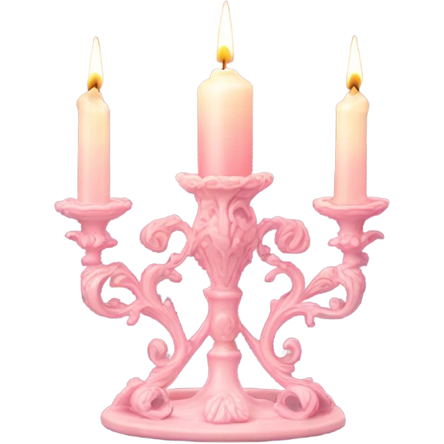 pink candler with a faint candlelight, Rococo style emoji