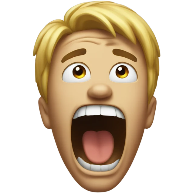 Guy screaming because frustrated emoji