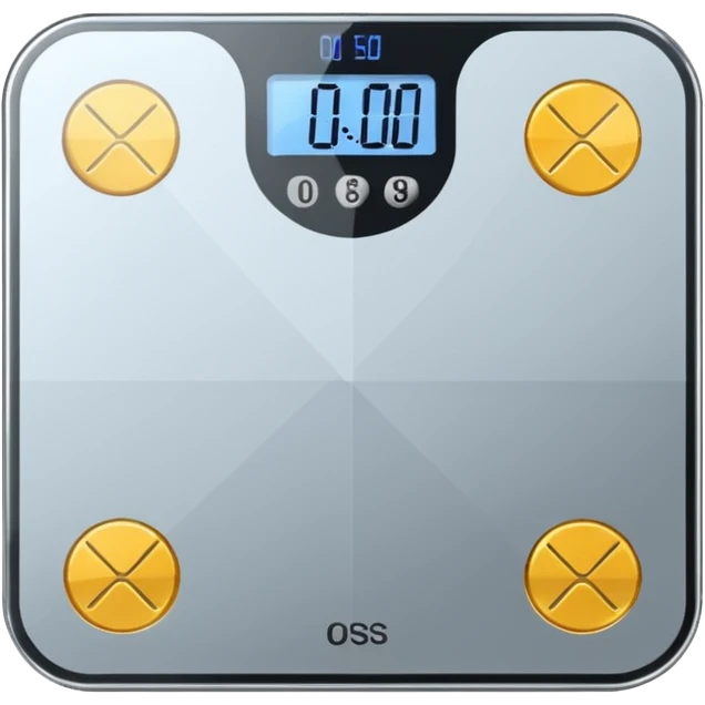 Digital weight scale with 0:00 on it emoji