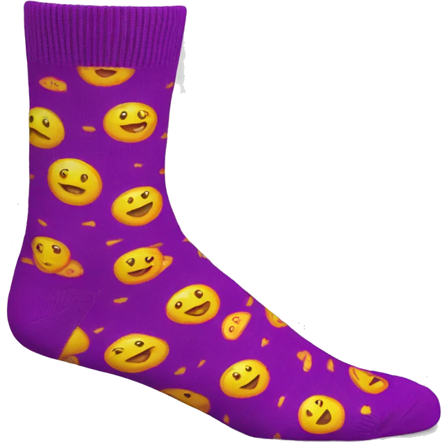 Socks with bright print emoji