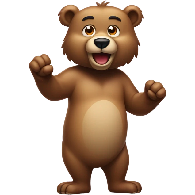 Funny pointing finger touching bear emoji