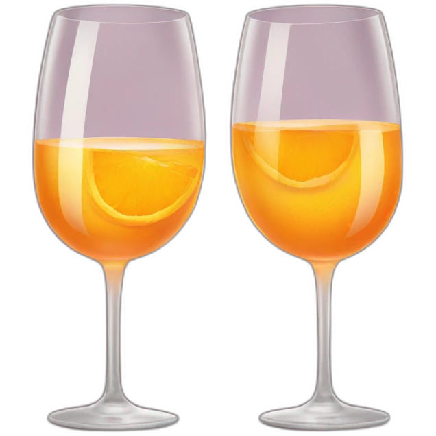 Two glasses of orange wine are toasting emoji