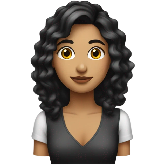 chica morena, cabello negro, lacio y largo emoji
