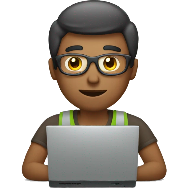 man works with computer emoji