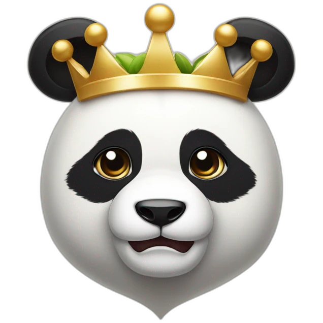 Apple-styled panda in a crown emoji