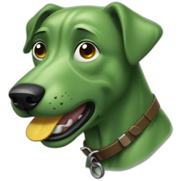 Hungry old green dog emoji