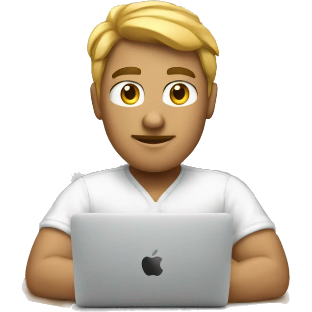 white software developer writing code on mac emoji