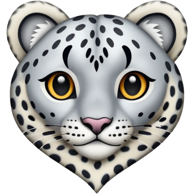 snow-Leopard-patterned heart emoji