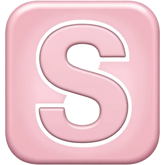 The letter S in a light pink sqaure  emoji