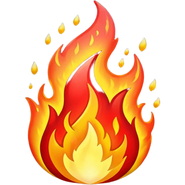 glitter red fire emoji