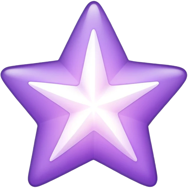 White and pastel violet star emoji