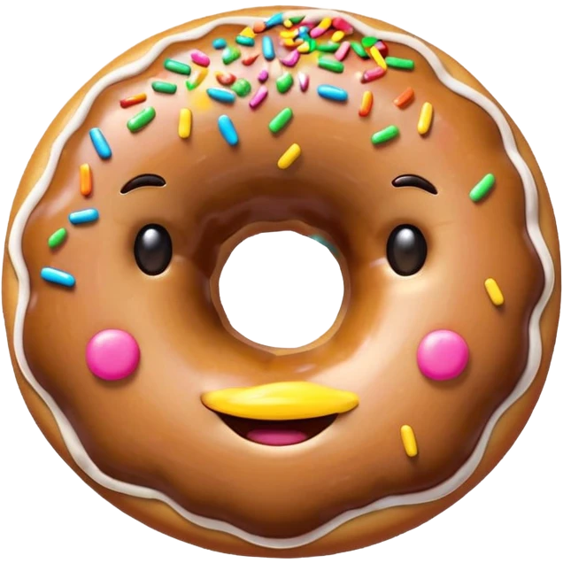 donut with cute face emoji emoji