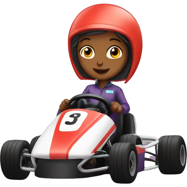 Girl on karting emoji