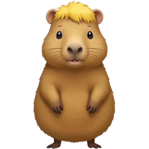 Capybara with yellow head hair, standing emoji