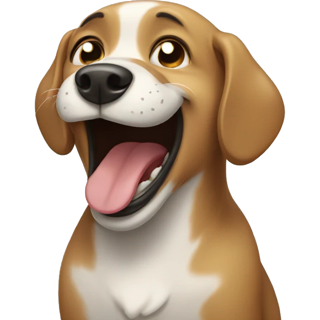 Dog laughing with tears  emoji