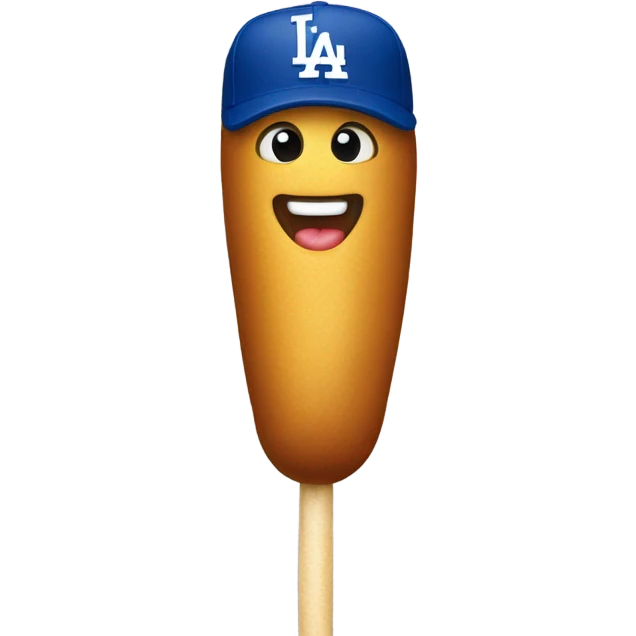 Corndog on a stick LA Dodgers cap emoji
