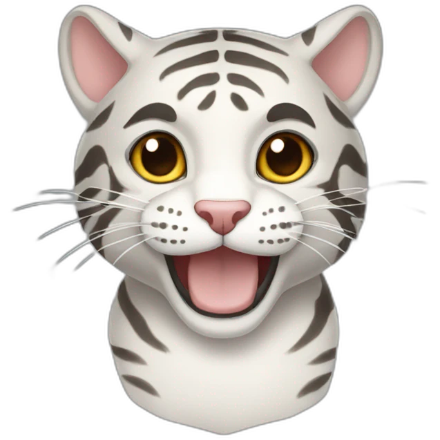 a gray-white-beige tiger cat emoji