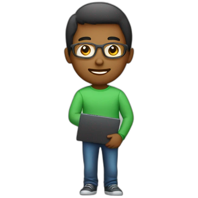 persona joven con computador portátil  emoji