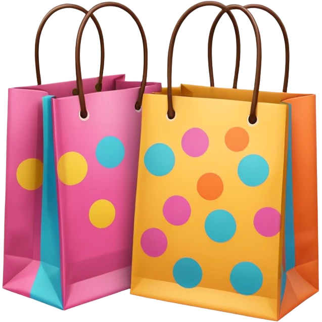 2 aesthetic shopping bag with pattern emoji