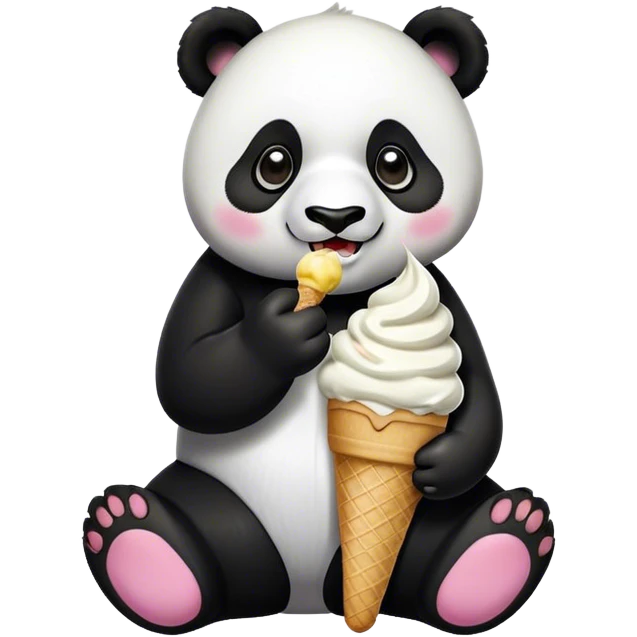 Panda eating ice cream emoji