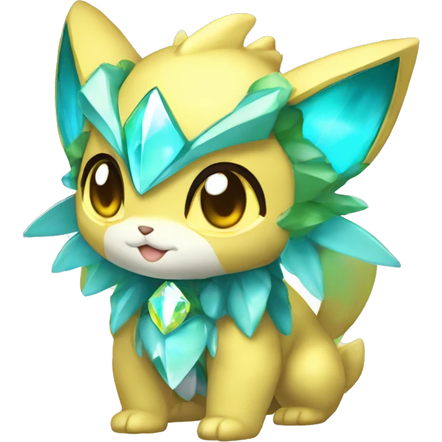 a anthro chibi-style shiny gem-sparkle-Fakémon-hybrid full body emoji