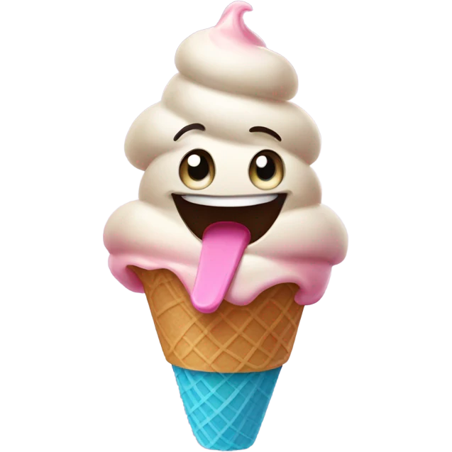Raju eating icecream emoji
