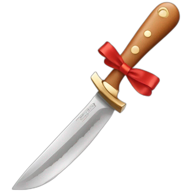 Knife with ribbon bow emoji