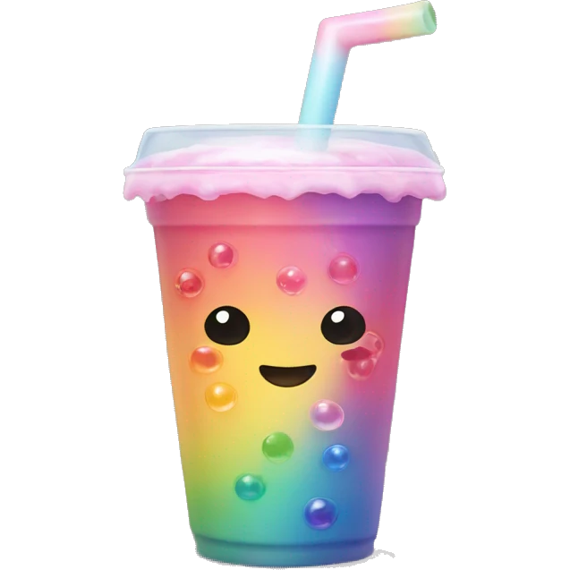 rainbow bubble tea emoji