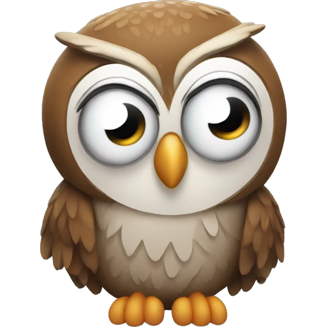 crazy exhausted owl emoji
