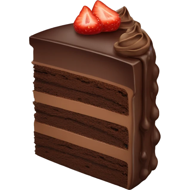 A slice of chocolate cake emoji