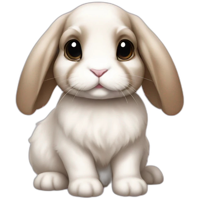 holland lop rabbit with floppy ears emoji