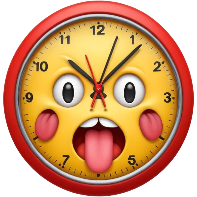 emoji with tongue albo eyes squeezing and clock it  emoji