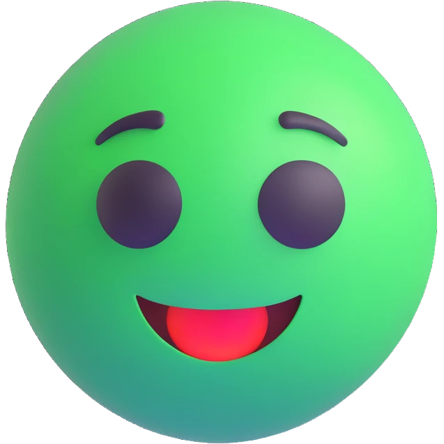 Change all the lights to green, keep the 3D emoji style, with no background. emoji