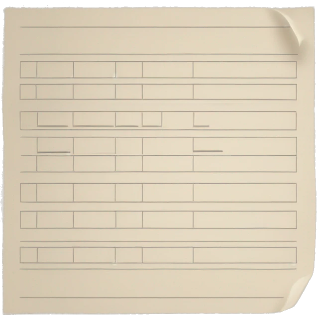 a sheet of paper with horizontal lines and checkboxes, symbolizing a filled-out form. emoji
