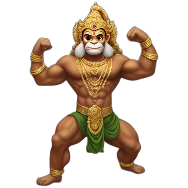 Lord Hanuman lifting mountain emoji