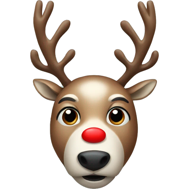 reindeer with red nose emoji