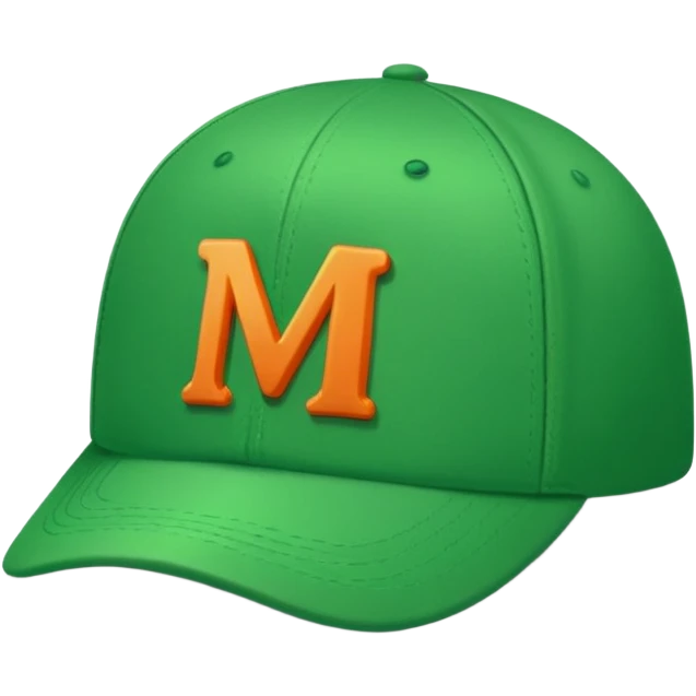 green cap with letter m on it emoji