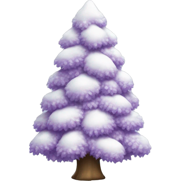 Snowy lilac Christmas tree emoji