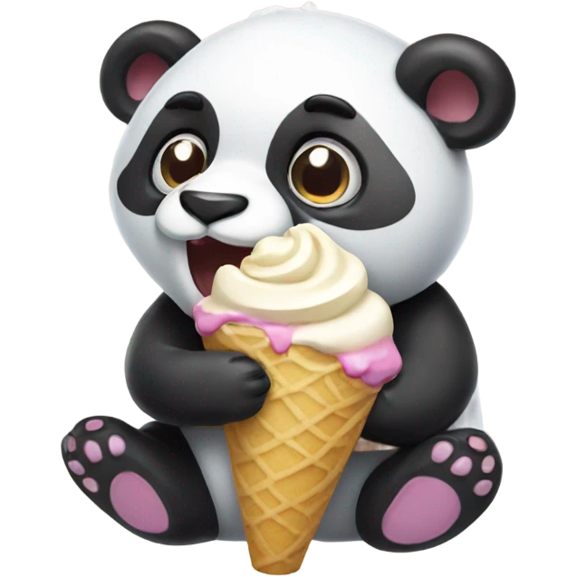 Panda eating ice cream emoji