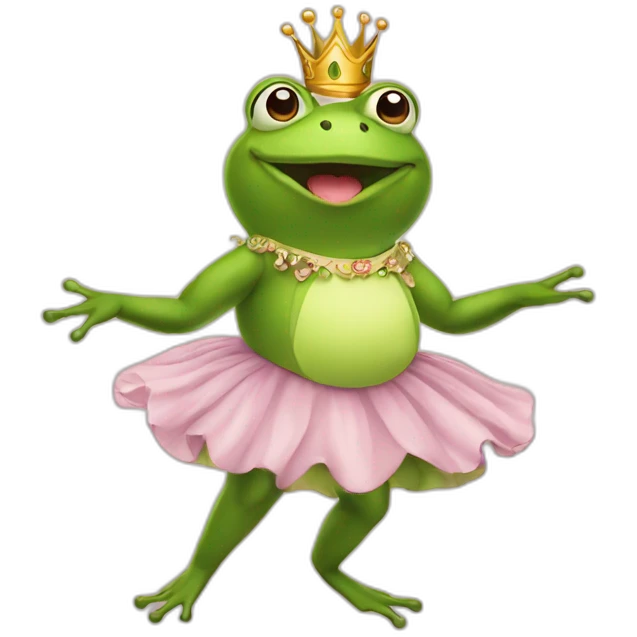 Queen frog dancing in forest emoji