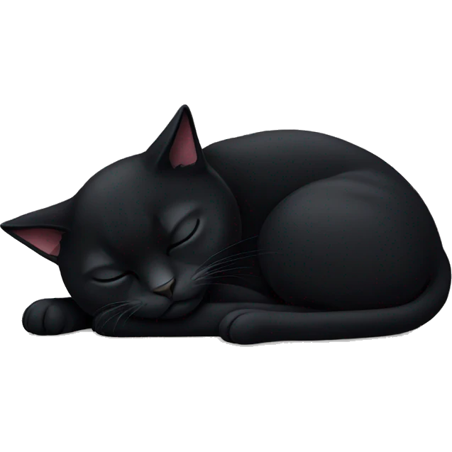 Black cat sleeping emoji